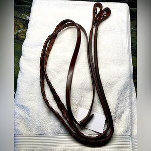Pessoa Laced Reins Horse Riding Brown Leather New